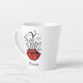 赤い唇ガーリーの名ファッショニスタ前 カフェラテマグ (左アングル)