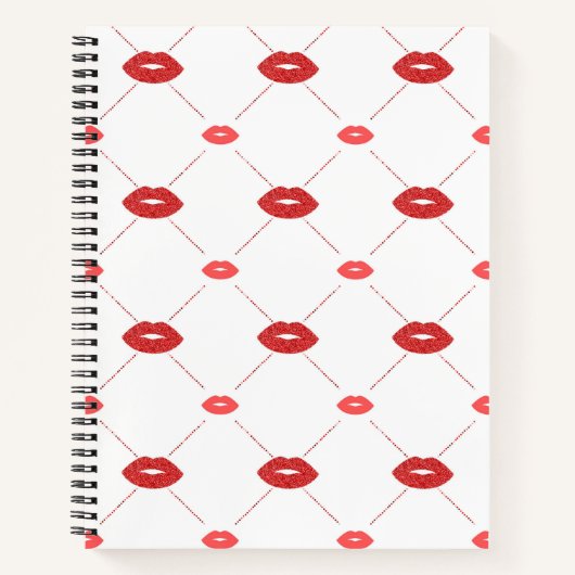 赤い唇グリッター ノートブック (正面)