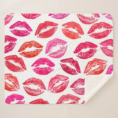 赤い唇セット、白い背景。 シェルパブランケット (正面(横))