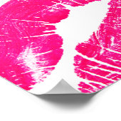 赤い唇セット、白い背景。 ポスター (角)