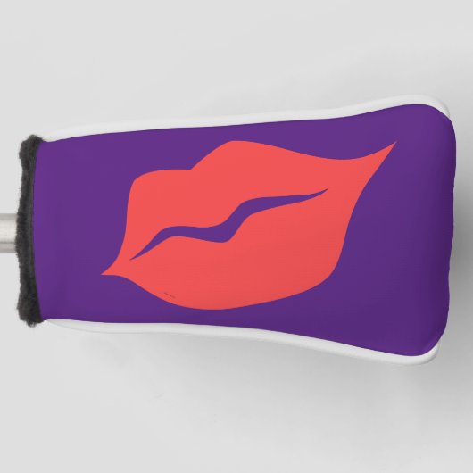 赤い唇パター ゴルフヘッドカバー (正面)