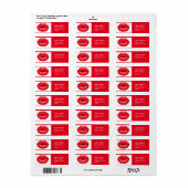 赤い唇パンク口紅アーポップ・アートのト ラベル (フルシート)