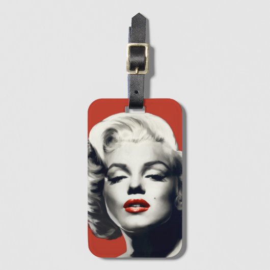 赤い唇マリリンの赤 ラゲッジタグ (正面縦)