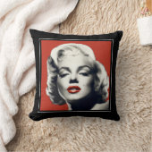 赤い唇マリリン クッション (ブランケット)