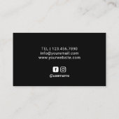 赤い唇メイクアップアーティストプレーンブラック 名刺 (裏面)