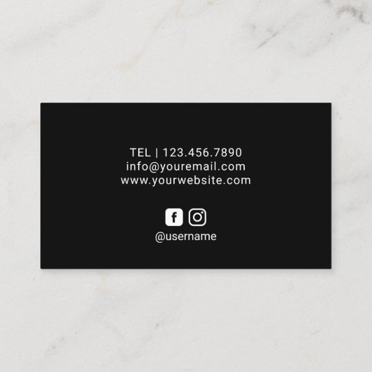 赤い唇メイクアップアーティストプレーンブラック 名刺 (裏面)