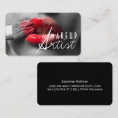 赤い唇メイクアップアーティスト化粧品の名刺 名刺 (正面/裏面)