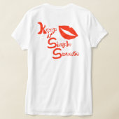 赤い唇保のシンプル Tシャツ (レイダウン裏面)