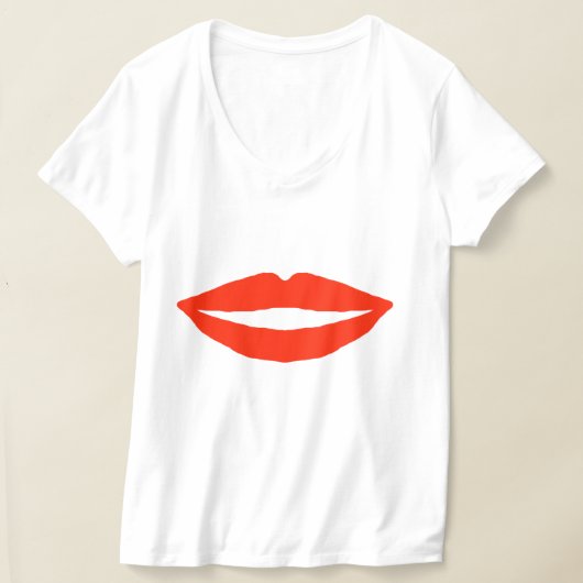 赤い唇保のシンプル Tシャツ (レイダウン)