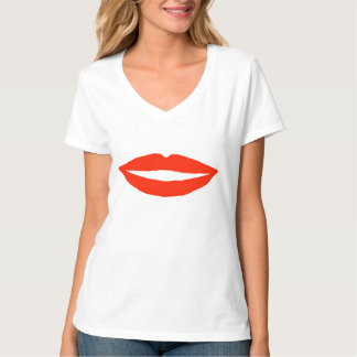 赤い唇保のシンプル Tシャツ