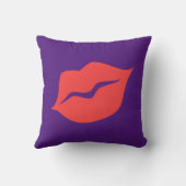 赤い唇16"x16"正方形の装飾 クッション (裏面)