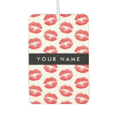 赤い唇,キス,口紅,あなたの名前,パーソナライズ カーエアーフレッシュナー (正面)