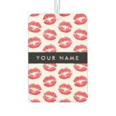 赤い唇,キス,口紅,あなたの名前,パーソナライズ カーエアーフレッシュナー (裏面)