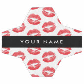 赤い唇,キス,口紅,あなたの名前,パーソナライズ サッカーボール (フラット)