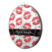 赤い唇，キス，口紅，あなたの名前，パーソナライズ ダーツボード (正面右)