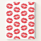 赤い唇，キス，口紅，あなたの名前，パーソナライズ ノートブック (裏面)