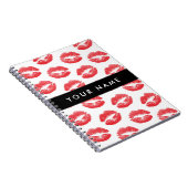 赤い唇，キス，口紅，あなたの名前，パーソナライズ ノートブック (右側)