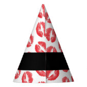 赤い唇，キス，口紅，あなたの名前，パーソナライズ パーティーハット (裏面)