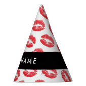 赤い唇，キス，口紅，あなたの名前，パーソナライズ パーティーハット (右)