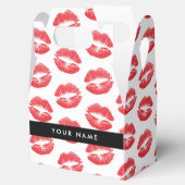 赤い唇,キス,口紅,あなたの名前,パーソナライズ フェイバーボックス (オープン)