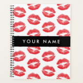 赤い唇，キス，口紅，あなたの名前，パーソナライズ プランナー手帳 (正面)
