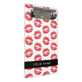 赤い唇，キス，口紅，あなたの名前，パーソナライズ ミニクリップボード (アングル)