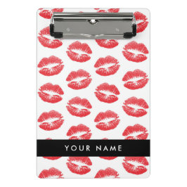 赤い唇，キス，口紅，あなたの名前，パーソナライズ ミニクリップボード