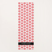 赤い唇，キス，口紅，あなたの名前，パーソナライズ ヨガマット (裏面)