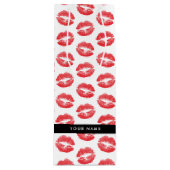 赤い唇，キス，口紅，あなたの名前，パーソナライズ ワインギフトバッグ (正面)