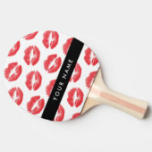 赤い唇,キス,口紅,あなたの名前,パーソナライズ 卓球ラケット (横)