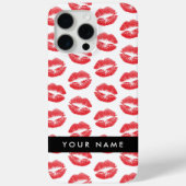 赤い唇，キス，口紅，あなたの名前，パーソナライズ Case-Mate iPhoneケース (裏面)