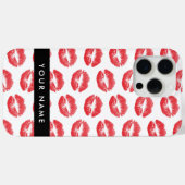 赤い唇，キス，口紅，あなたの名前，パーソナライズ Case-Mate iPhoneケース (裏面 (横))