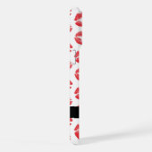 赤い唇、キス、口紅、お名前入りパーソナルギフト iPhoneケース (右側面)