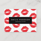 赤い唇、キス、唇のパターン、メイクアップアーティスト 名刺 (正面)