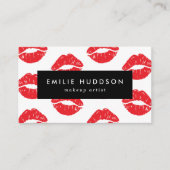 赤い唇、キス、唇のパターン、メイクアップアーティスト 名刺 (正面)