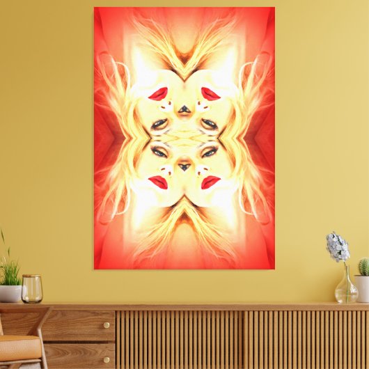 赤い唇 キャンバスプリント (インサイチュ (リビング))