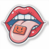 赤い唇 シール (正面)