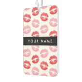 赤い唇，ピンクの唇，キス，あなたの名前，パーソナライズ カーエアーフレッシュナー (左)