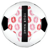 赤い唇，ピンクの唇，キス，あなたの名前，パーソナライズ サッカーボール (回転)