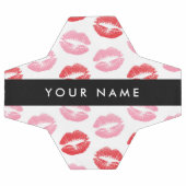 赤い唇，ピンクの唇，キス，あなたの名前，パーソナライズ サッカーボール (フラット)