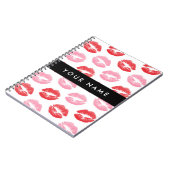 赤い唇,ピンクの唇,キス,あなたの名前,パーソナライズ ノートブック (左側)