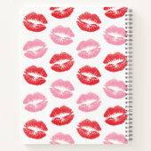 赤い唇，ピンクの唇，キス，あなたの名前，パーソナライズ ノートブック (裏面)