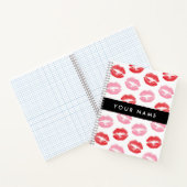 赤い唇，ピンクの唇，キス，あなたの名前，パーソナライズ ノートブック (内部)