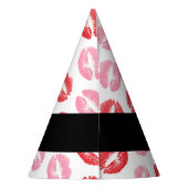 赤い唇,ピンクの唇,キス,あなたの名前,パーソナライズ パーティーハット (裏面)