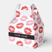 赤い唇，ピンクの唇，キス，あなたの名前，パーソナライズ フェイバーボックス (正面サイド)