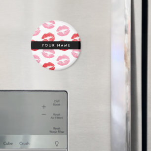 赤い唇,ピンクの唇,キス,あなたの名前,パーソナライズ マグネット
