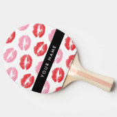 赤い唇,ピンクの唇,キス,あなたの名前,パーソナライズ 卓球ラケット (横)