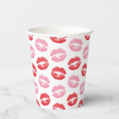 赤い唇，ピンクの唇，キス，あなたの名前，パーソナライズ 紙コップ (裏面)