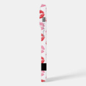 赤い唇，ピンクの唇，キス，あなたの名前，パーソナライズ iPhoneケース (左側面)