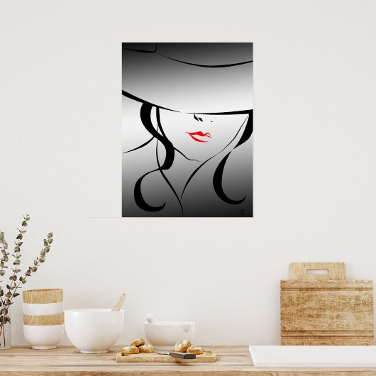 赤い唇 ポスター (キッチン)